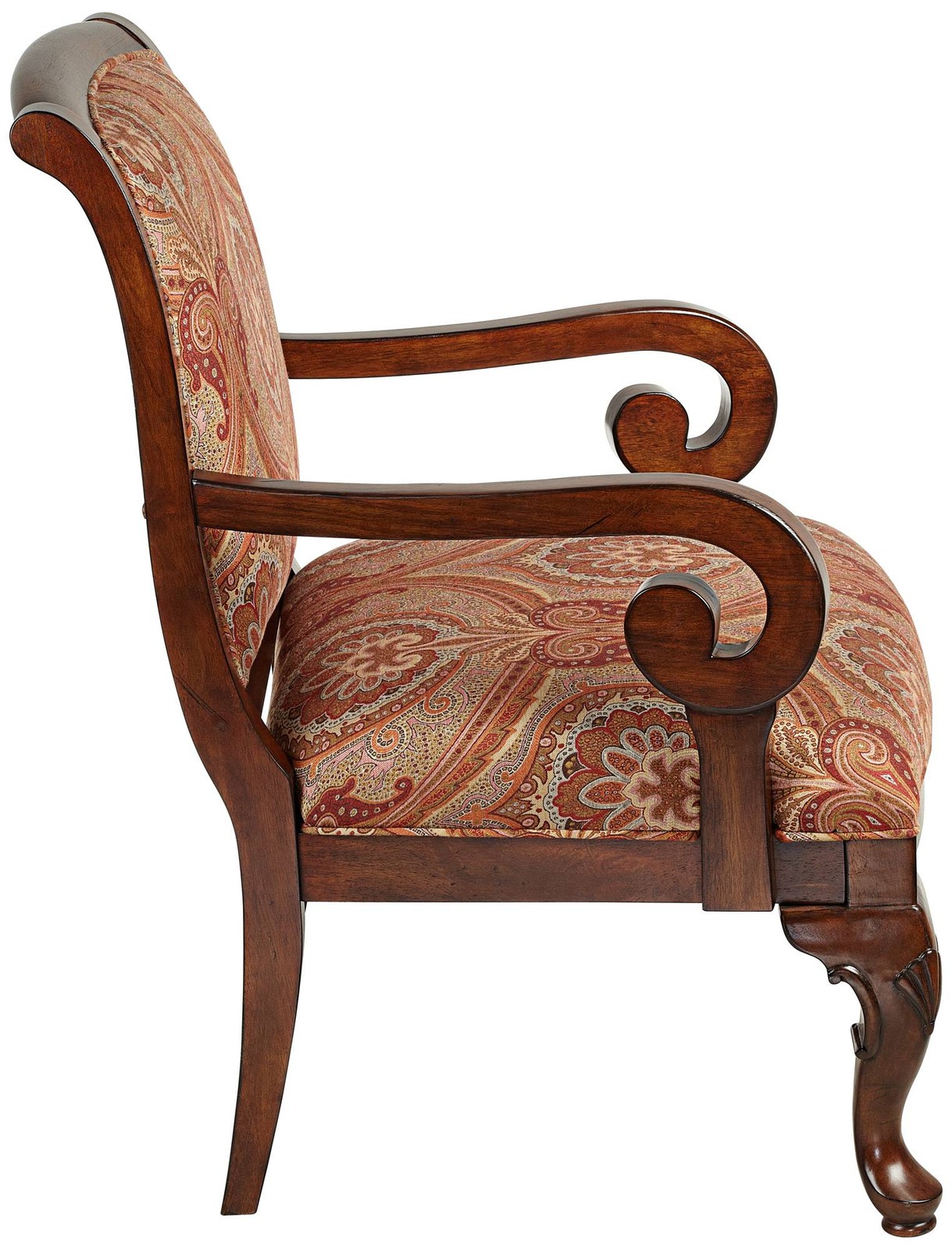 Diana Wood and Red Upholstered Accent Chair