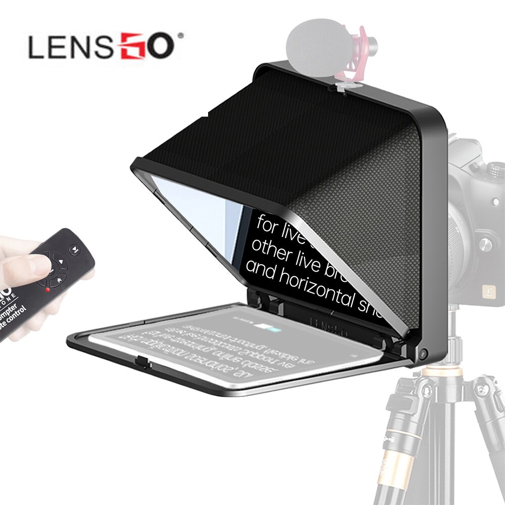 LENSGO TC7 Portable Teleprompter for iPhone Smartphone iPad Tablet DSLR Camera