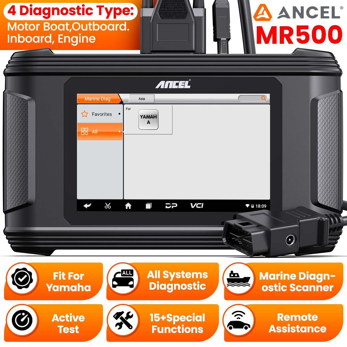 ANCEL MR500 YAMAHA Marine Scanner Watercraft & Outboard Fault Diagnostic Tool