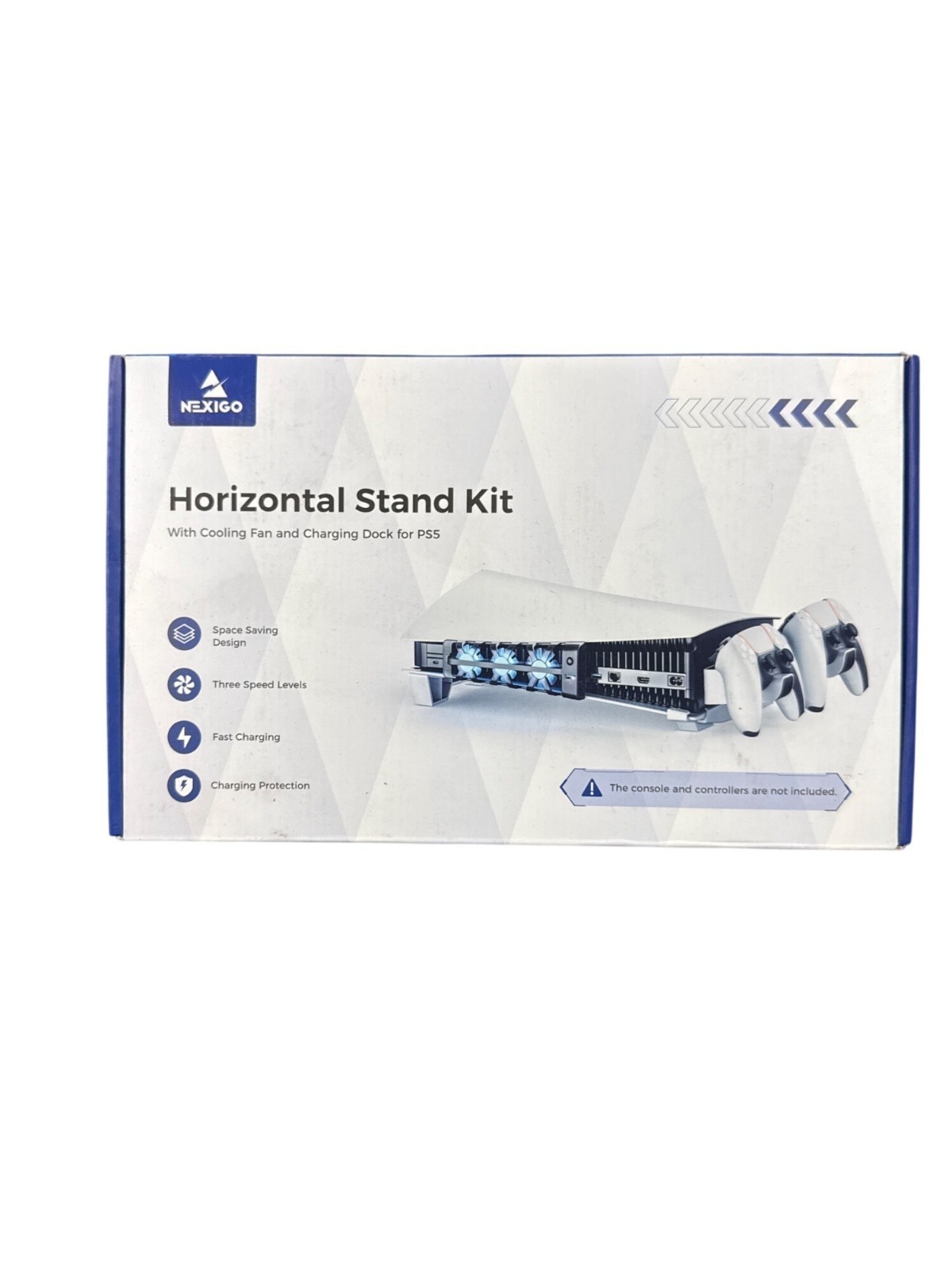 NexiGo Horizontal Stand Kit W/Cooling Fan & Charging Dock For PS5