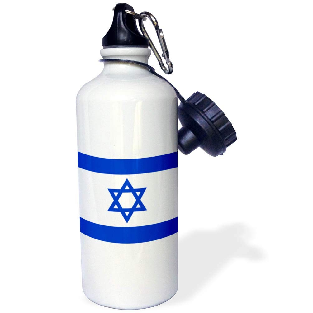 Israeli Flag Water Bottle 21oz Blue White Magen David Judaism Zionism Israel
