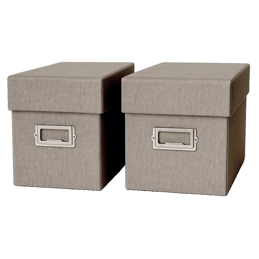 Miles Kimball Archival Storage Taupe Boxes Acid Free - Margo Series Set of  2