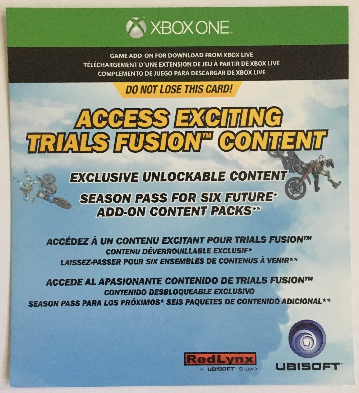 Trials Fusion Season Pass (Six DLC Packs) Add-On for Xbox One