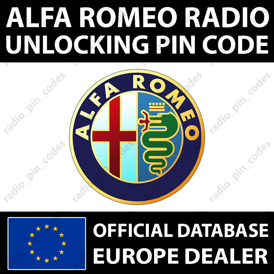 ALFA ROMEO RADIO PIN CODE 932 937 939 940 955 VP2 BOSCH BLAUPUNKT CONTINENTAL