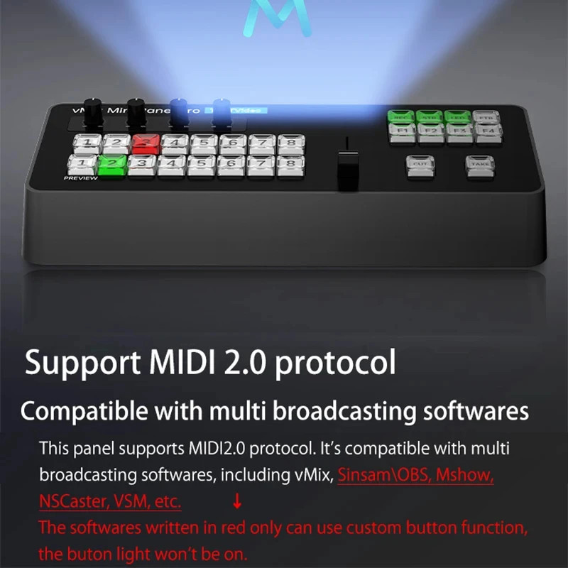 TYST vMix Mini Panel Pro Control Panel MIDI Video Recording Switchboard Switcher