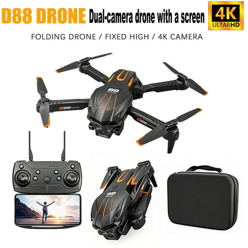 Drone 2026 5G 8K D88 Drone with HD Dual Camera WiFi FPV RC Foldable Quadcopter