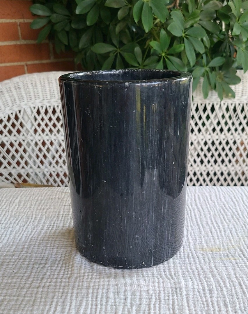 Marble Wine Cooler / Champagne Chiller, Black/White Marble, 7” Tall