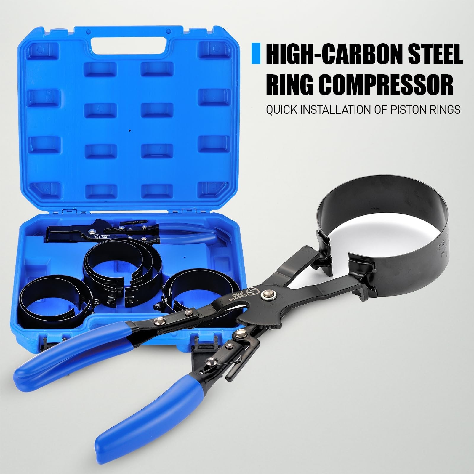 SMOTIVEPRO 8PCS Piston Ring Compressor Set with Self-Locking Ratchet Pliers |...
