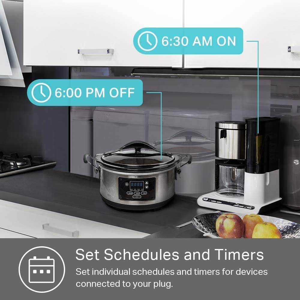 Hands-Free Smart Wi-Fi Plug - Works with Alexa & Google, Remote Control, 2-Pack