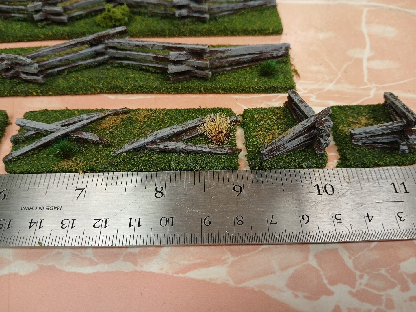 42" based Model Split Rail Zigzag Snake Fence wargaming scenery Terrain 25mm