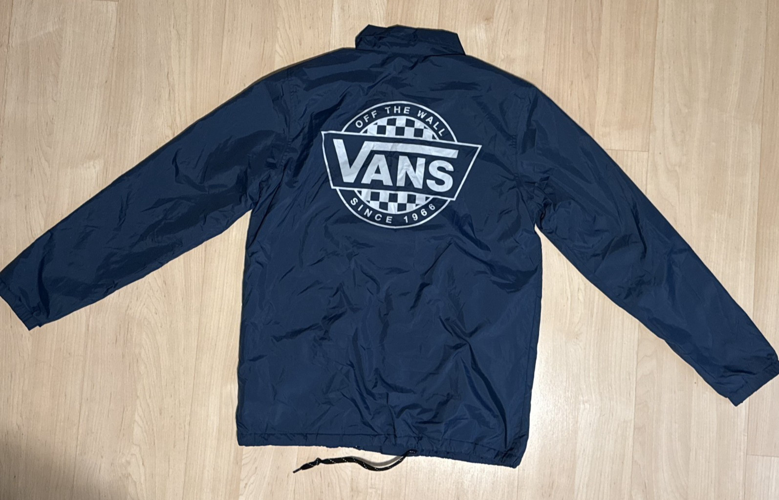 Vans Off The Wall Button Rain/Windbreaker Shell Jacket Navy Men’s Size Small