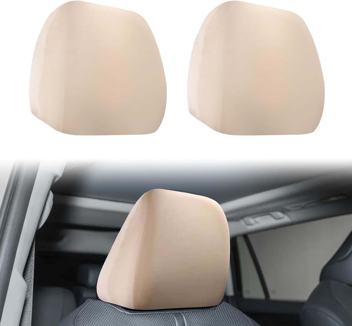 2 PCS Car Seat Headrest Cover, Universal Headrest Anti-Dirty Covers, Soft Car
