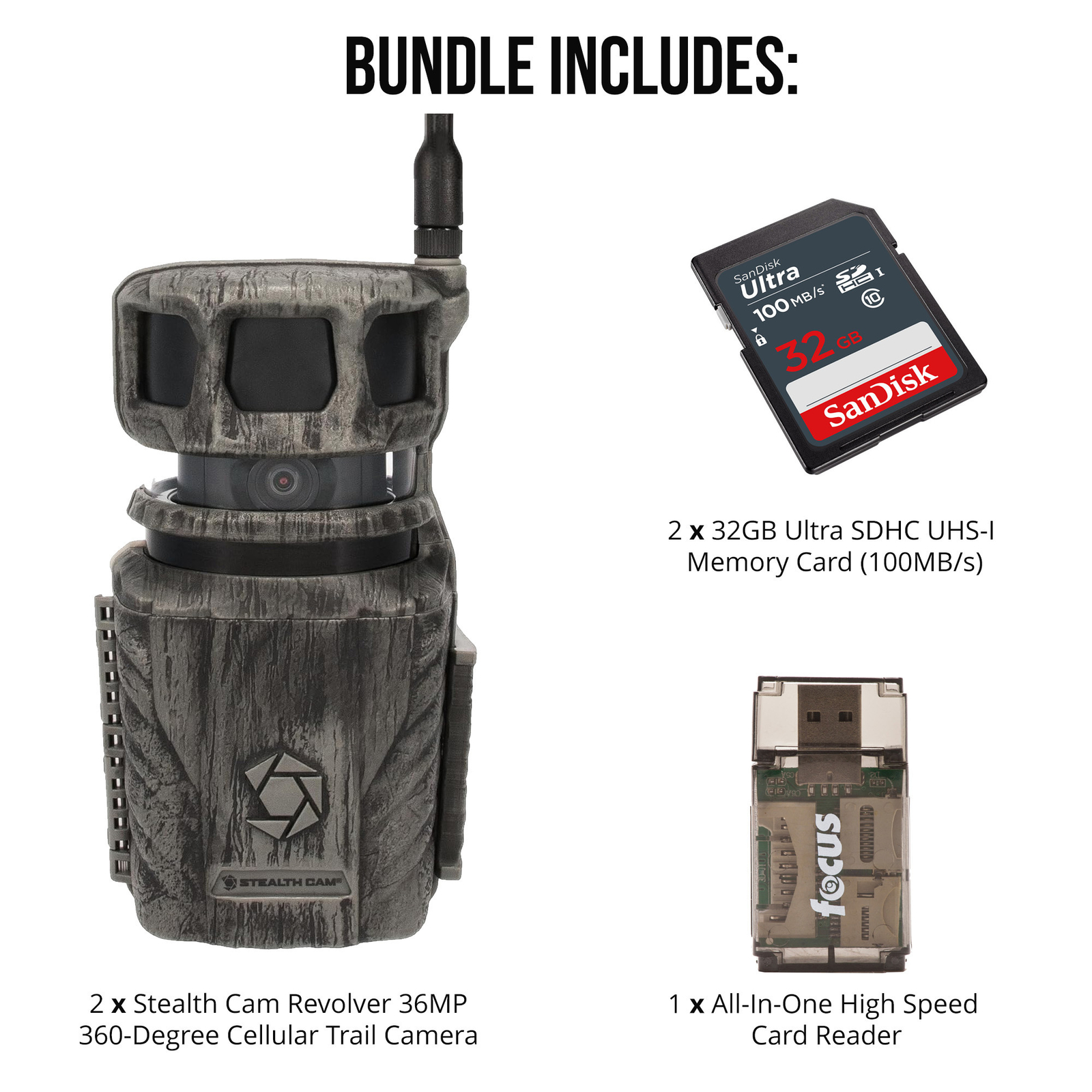 Stealth Cam Revolver 36MP 360 Degree Cellular Trail Camera 2-Pack Bundle
