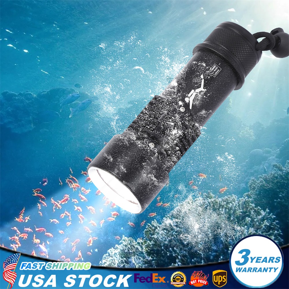 Professional Diving Light LED Waterproof Dive Scuba Lamp Underwater Flashlight