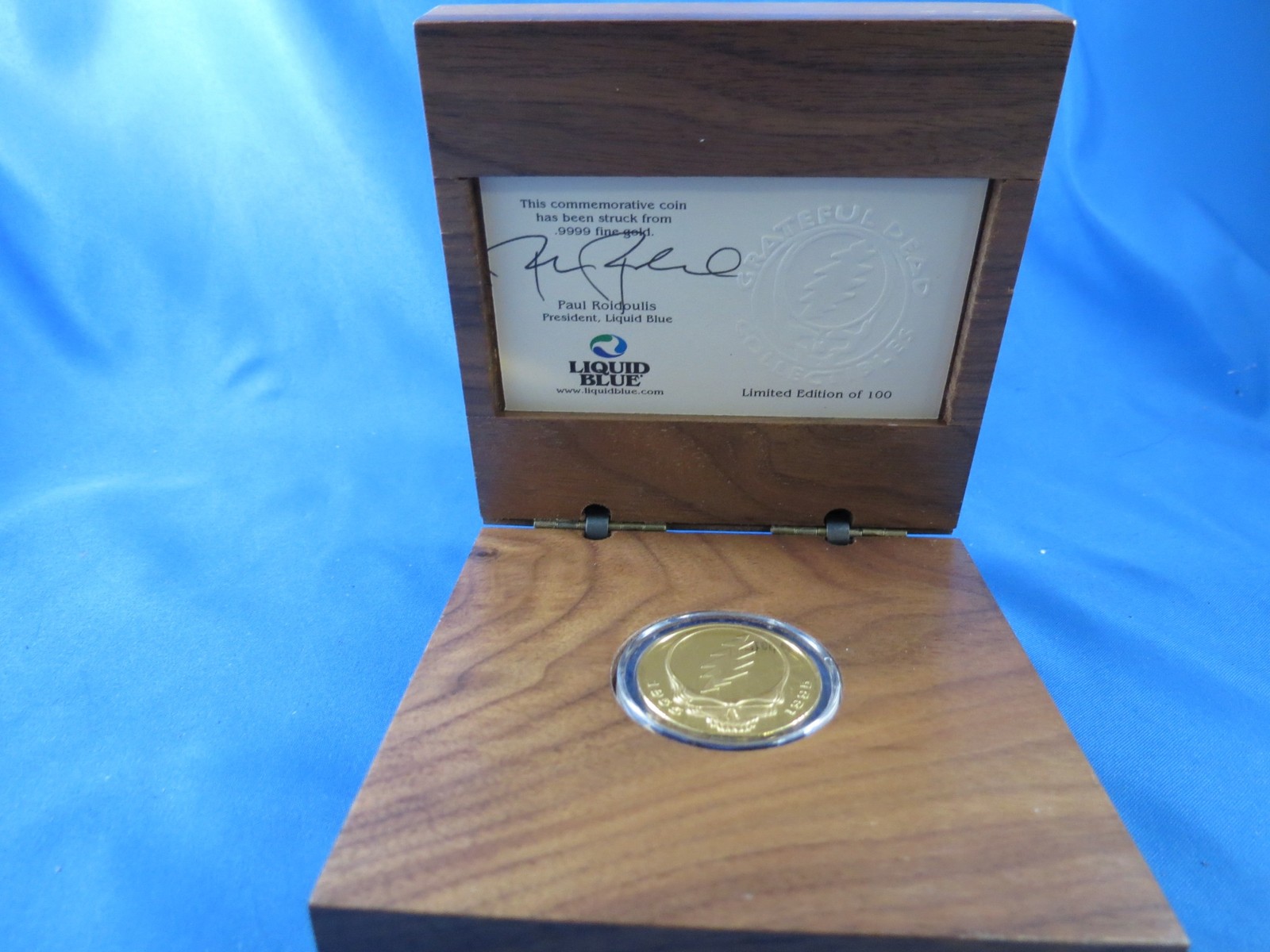 GRATEFUL DEAD JERRY GARCIA .9999 fine GOLD OUNCE. #48 SYF Steal Your Face Skull