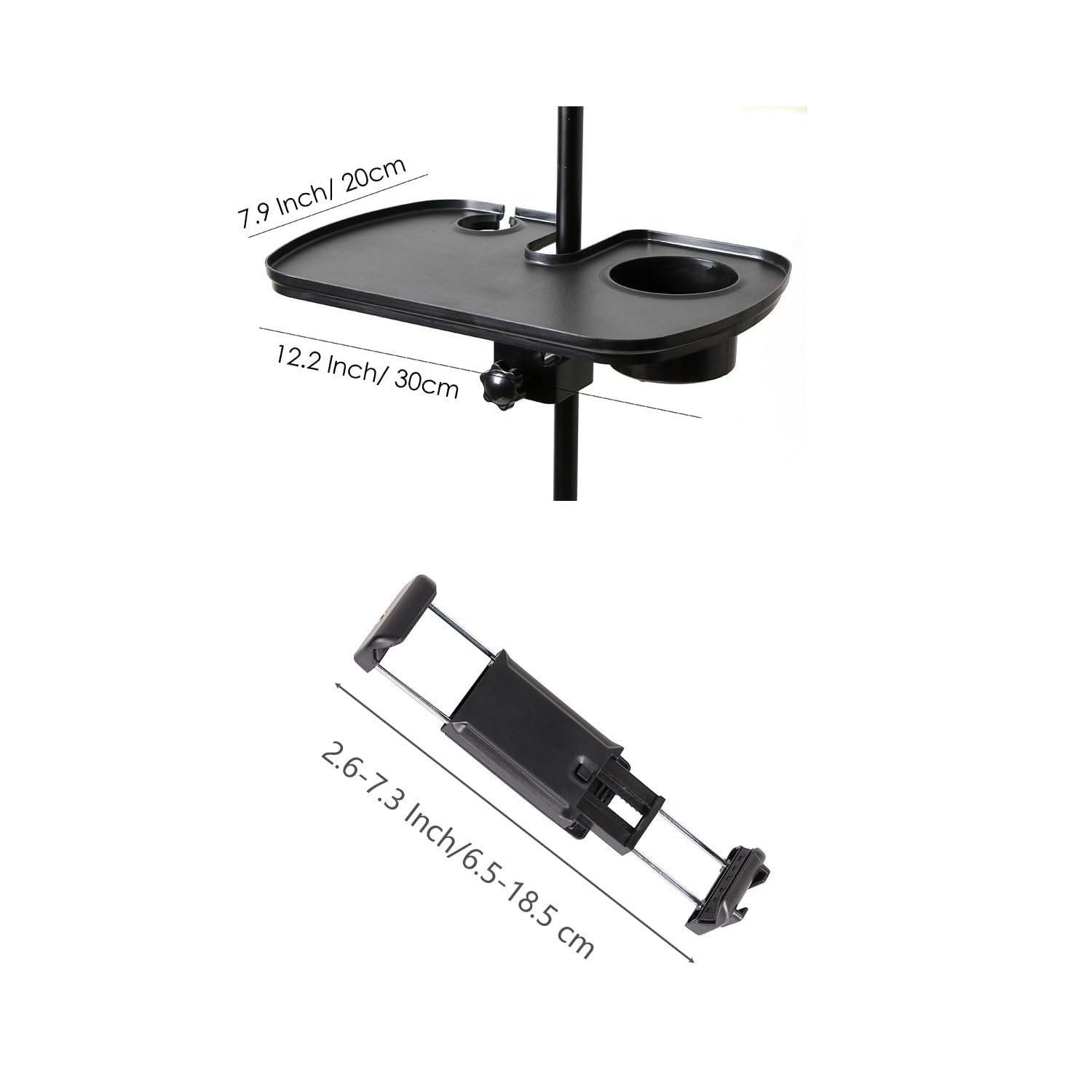 Microphone Stand Cup Holder, Clamp-On Tray Fit Most Stands - Multi-Functional...