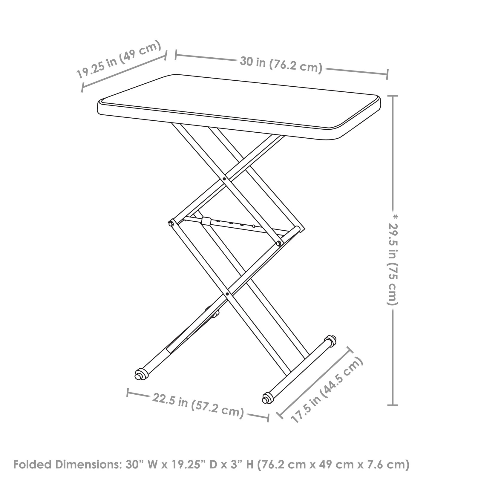 Rectangular Plastic Top Adjustable Leg Patio Table - Gray by Sunnydaze