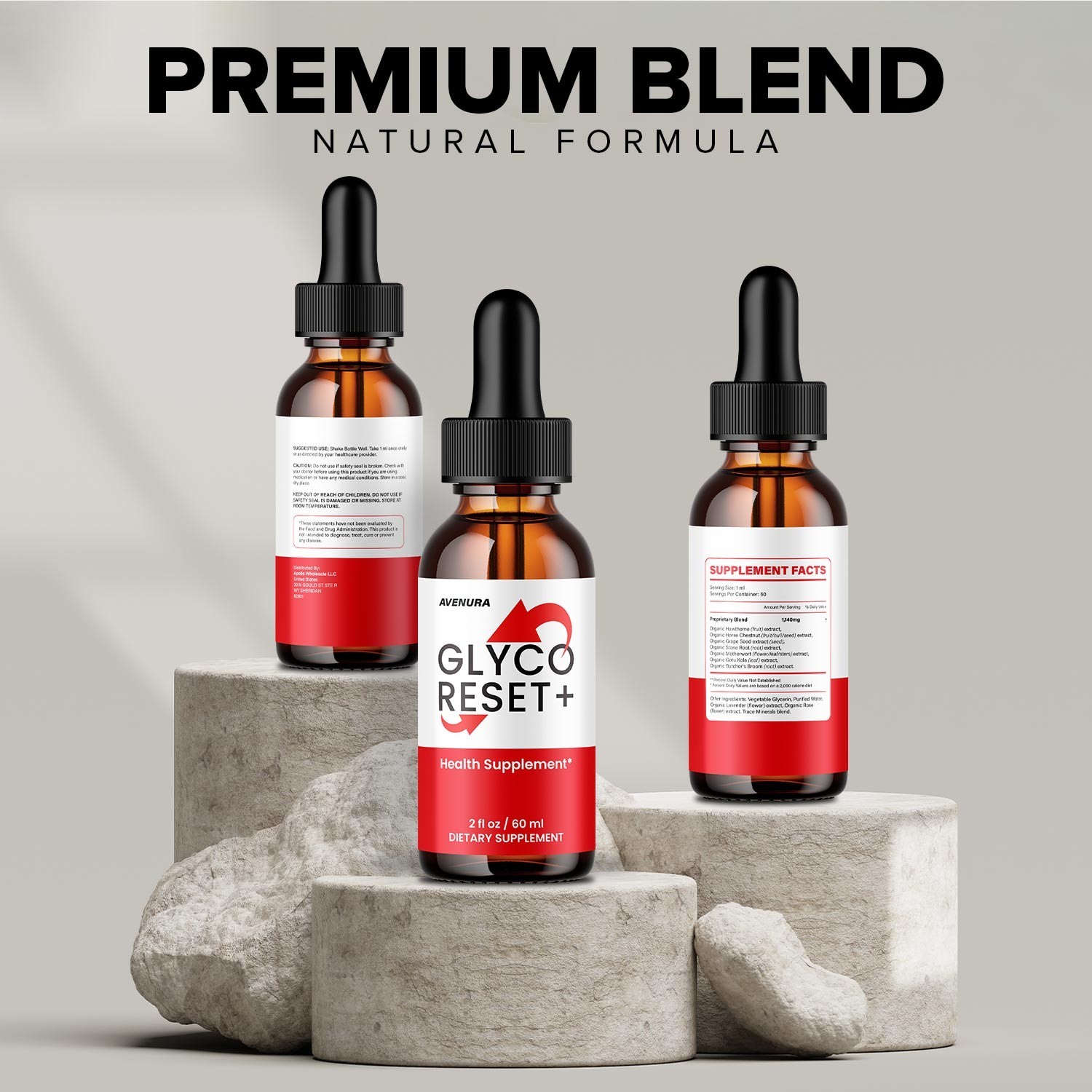 (3 Pack) Glyco Reset Drops – GlycoReset Advanced Formula Liquid Blood Support