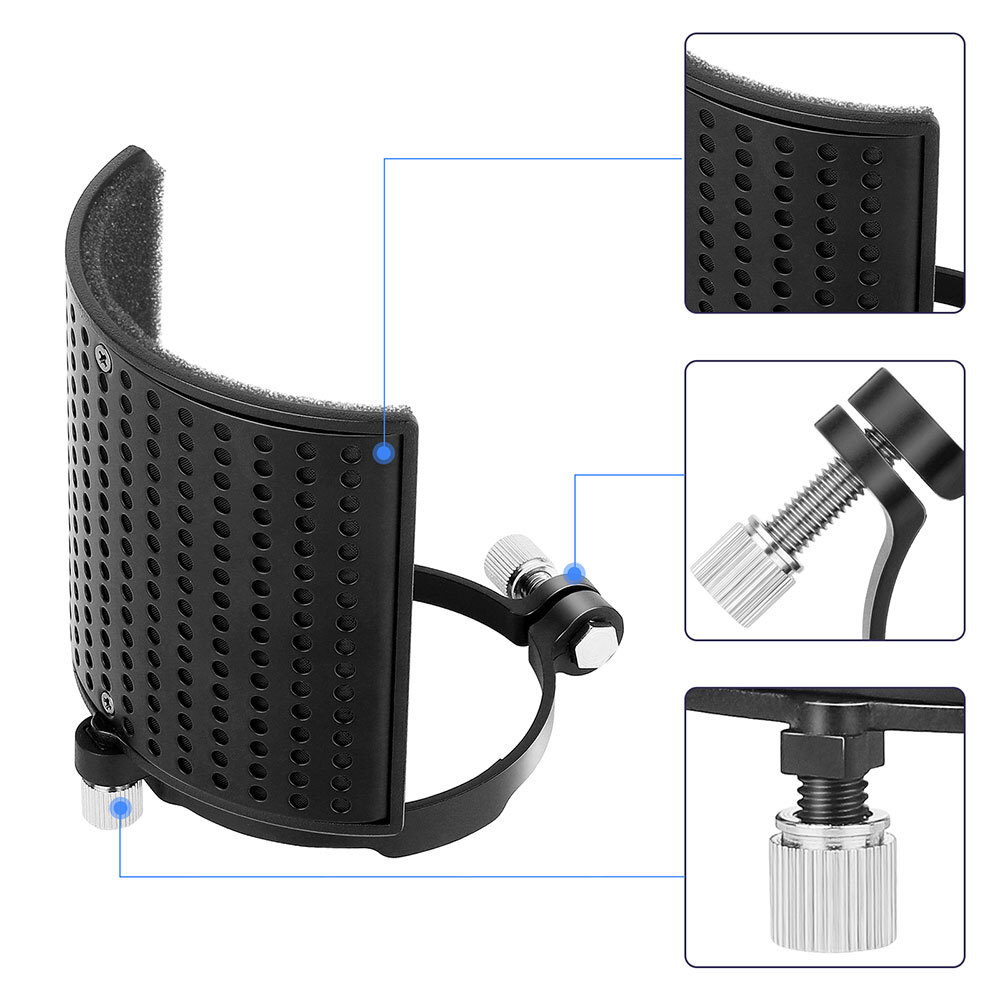 Professional Microphone Isolation Shield, Filter, Mic Sound Absorbing NEW