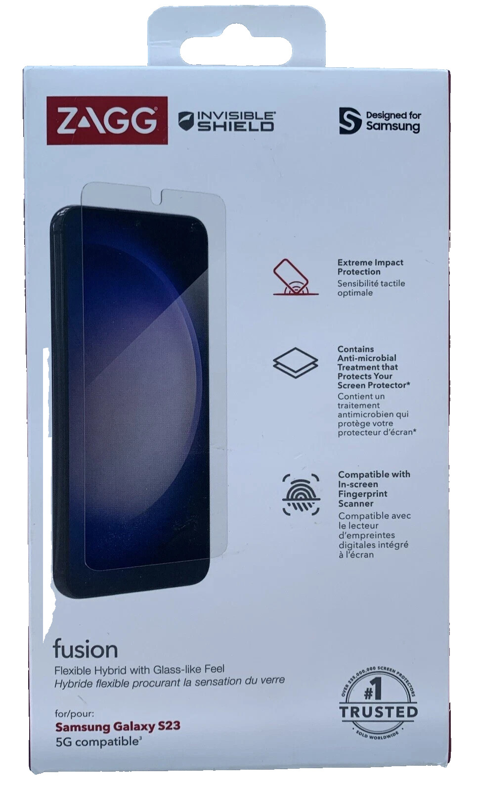 Lot x2 ZAGG InvisibleShield Fusion Screen Protector for Samsung Galaxy S23