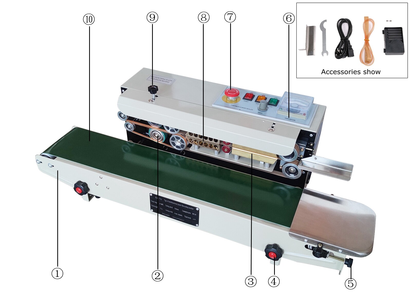 FR-770 Continuous Horizontal Sealer Machine 110V Upgrades Mode