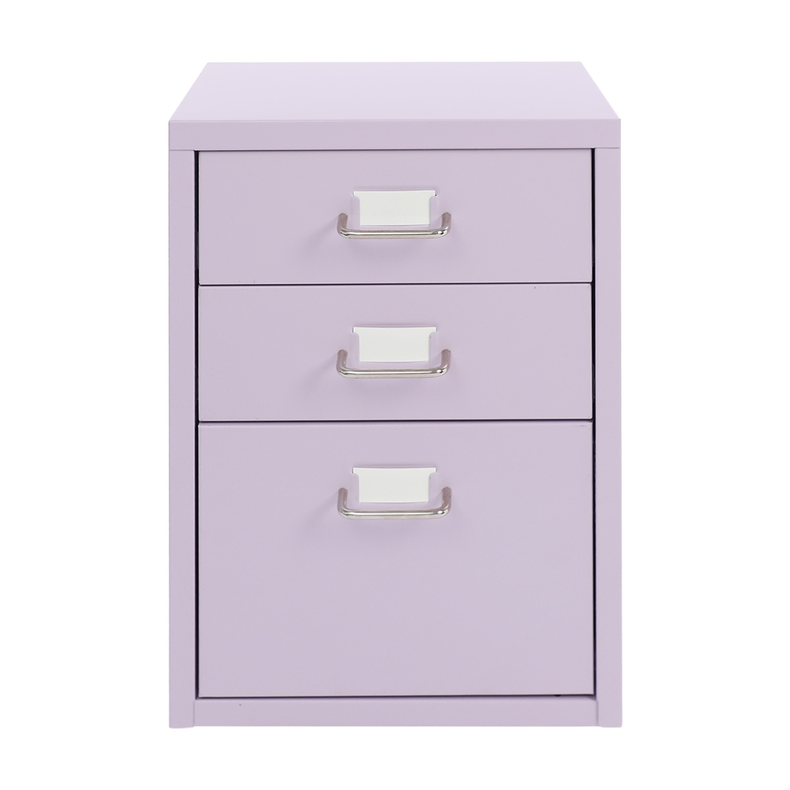 Purple Mobile File Cabinet 3 Drawer Metal with Wheels Office Storage Desk