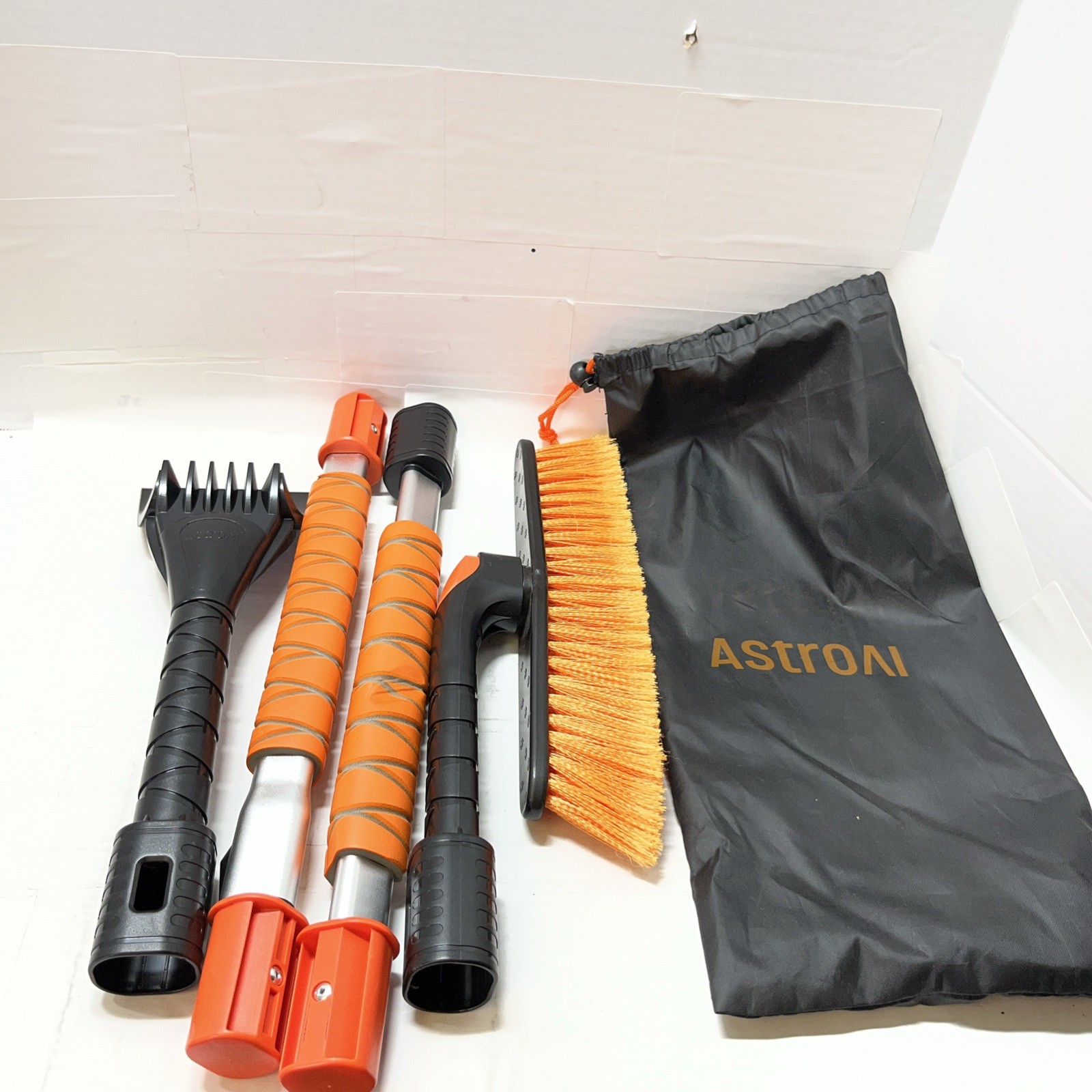 AstroAI Snow Brush Ice Scraper Car Windshield,Detachable, Extendable 40in Scrape