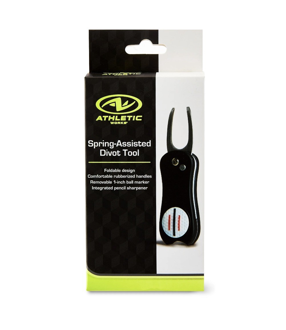 ATHLETIC WORKS Spring-Assisted Divot Tool-brand New/Ball Marker/Sharpener.