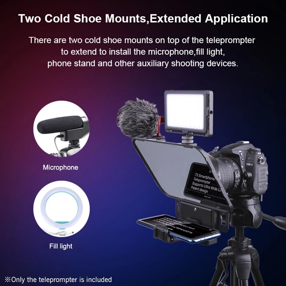 Desview T3 Teleprompter for Camera & Smartphone Video Recording Live Streaming