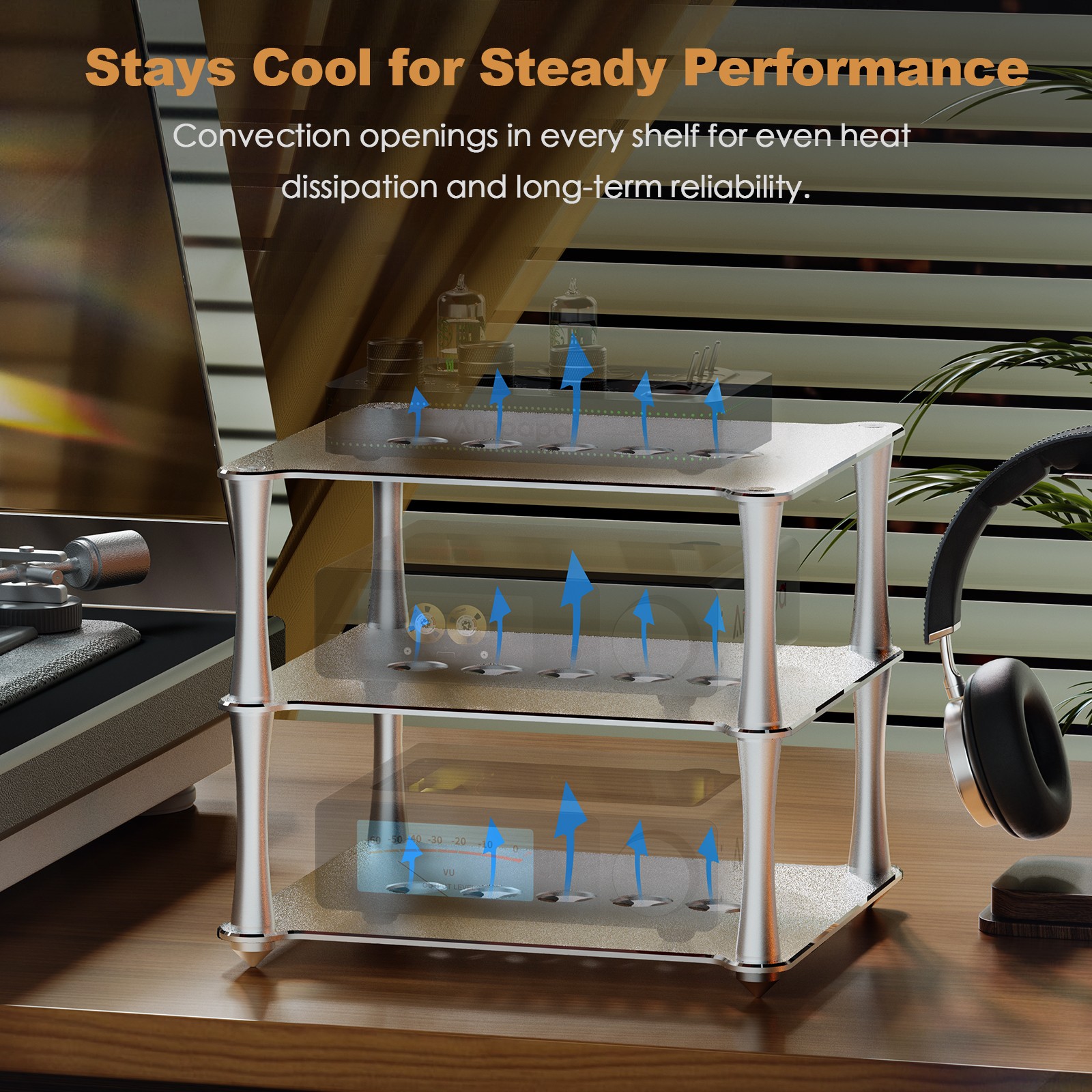Ampapa Mini Desktop HiFi Stand for A1 D1 Q1 Amplifier DAC Preamp Aluminum Stack