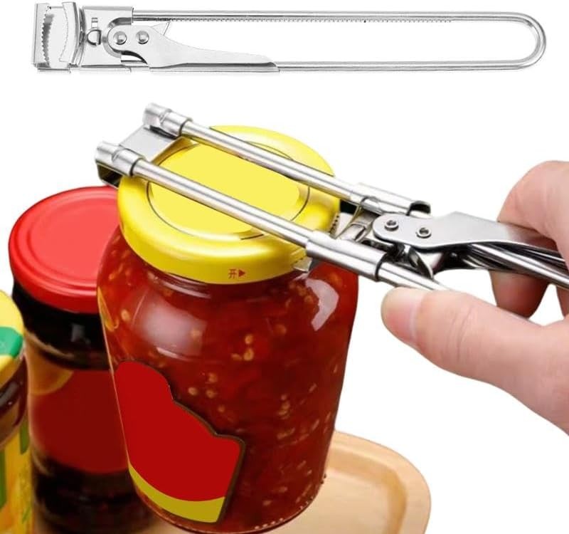 2026  Stainless Steel Can Opener Multifunctional Adjustable Jar Lid Gripper Tool