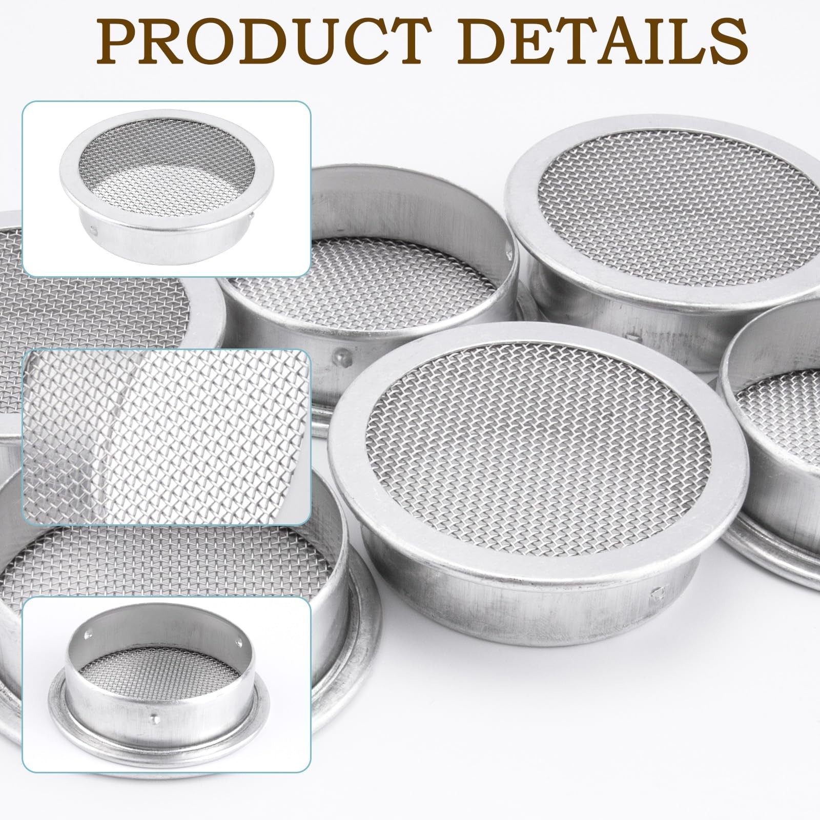 2" Round Open Screen Vents - Mill Finish, Pack of 6, Durable Airflow Solution
