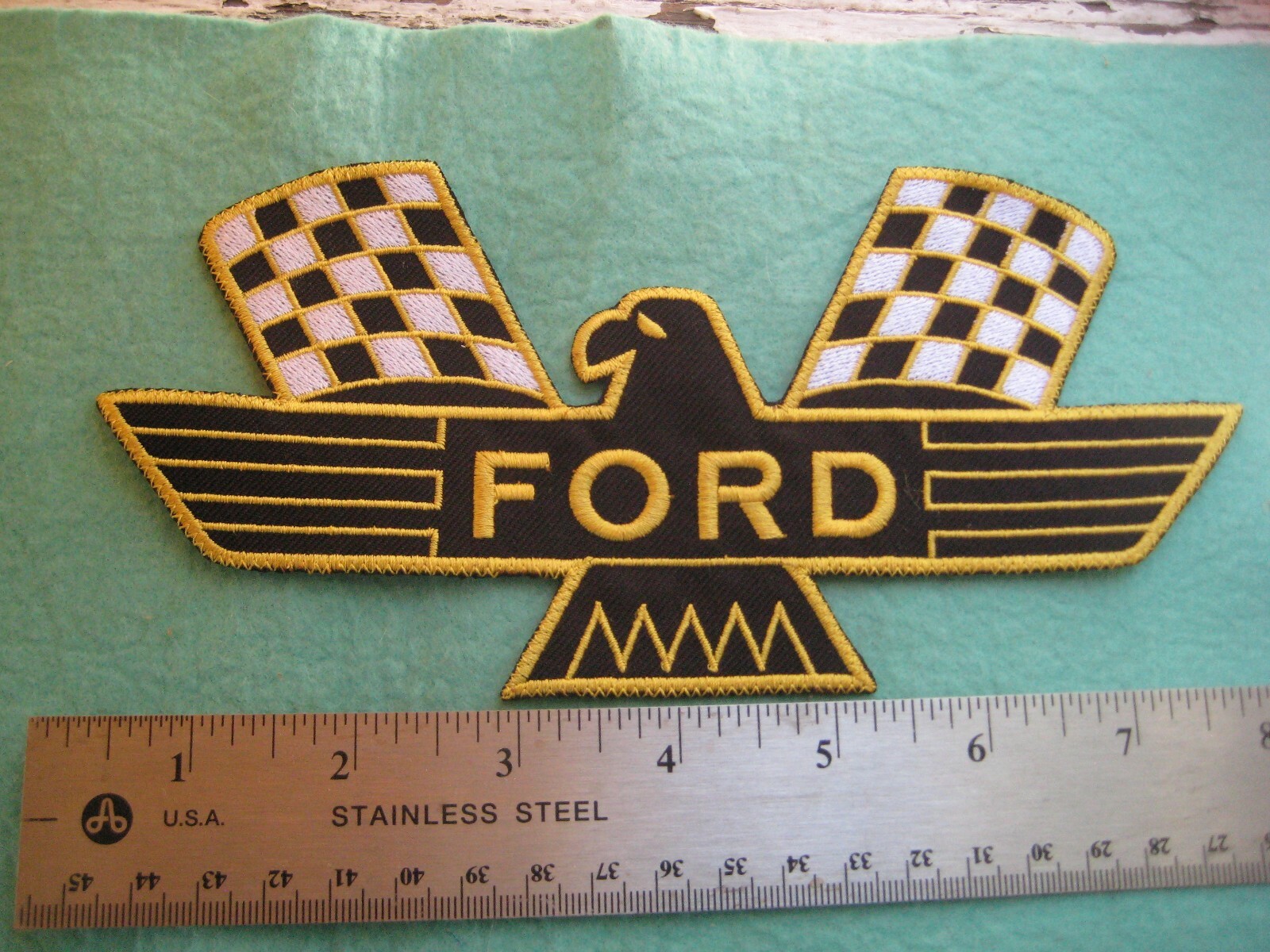 Large Ford Back Service Parts Racing Dealer Uniform Patch 8" X 4"