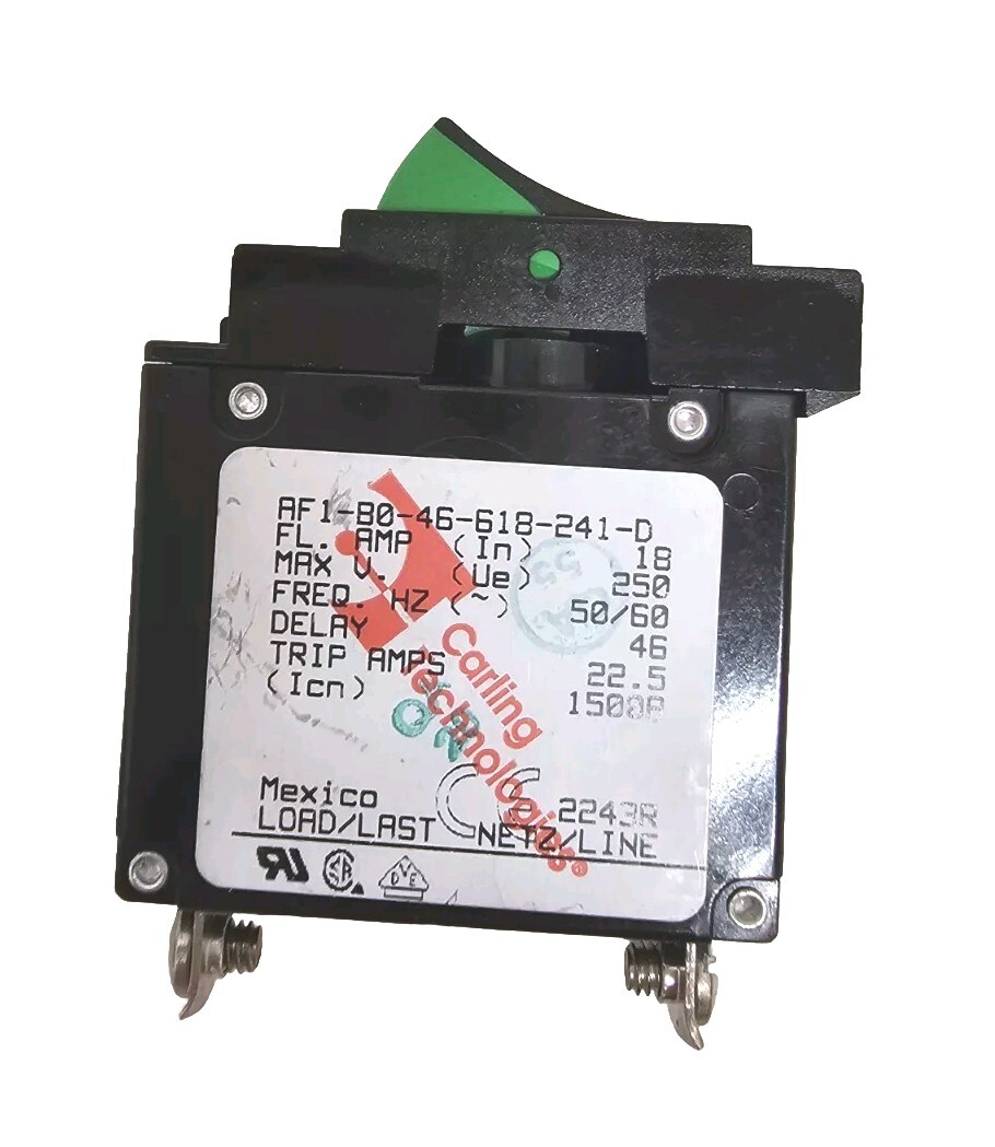 Carling Technologies AF1-B0-46-618-241-D Magnetic Hydraulic Circuit Breaker