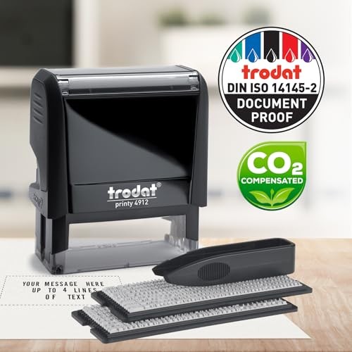 Printy 4912 Self Inking Do it Yourself (DIY) 4 line Personalized Custom Black