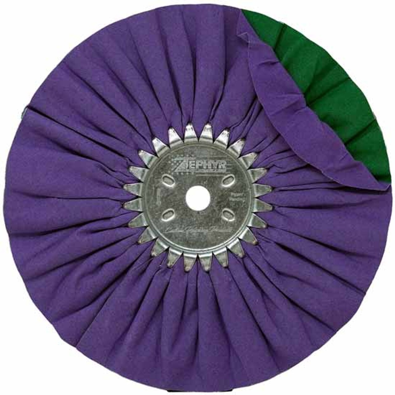 10 Inch Buffing Wheel - Purple & Green W/ 5/8 Inch Arbor Hole