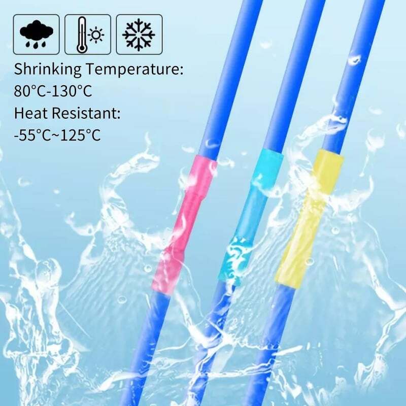 500PCS Waterproof Heat Shrink Butt Splice Wire Connectors Crimp Terminals Kits