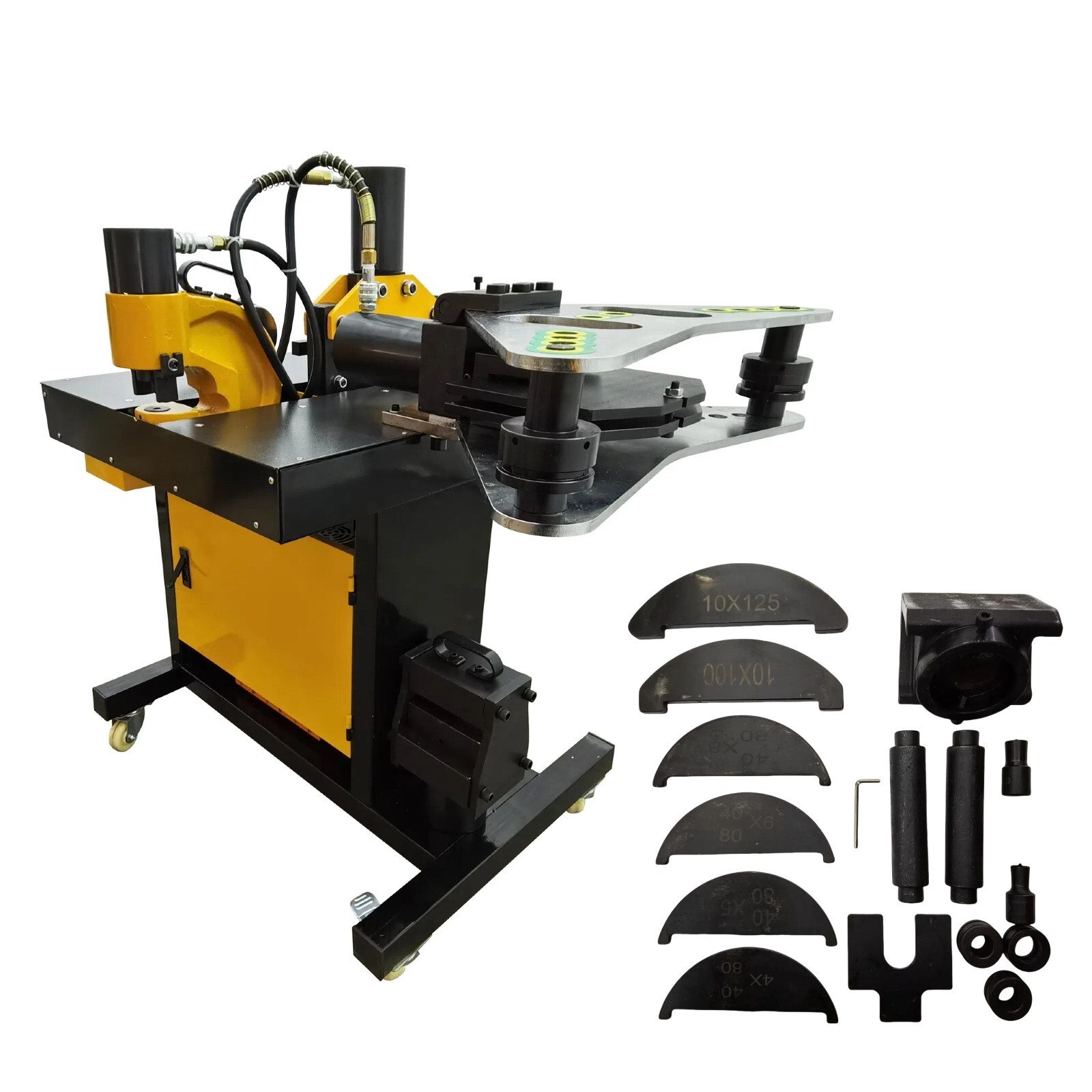 Hydraulic Busbar Processor Cutter Puncher Flat/ Vertical Bender Embosser 110V