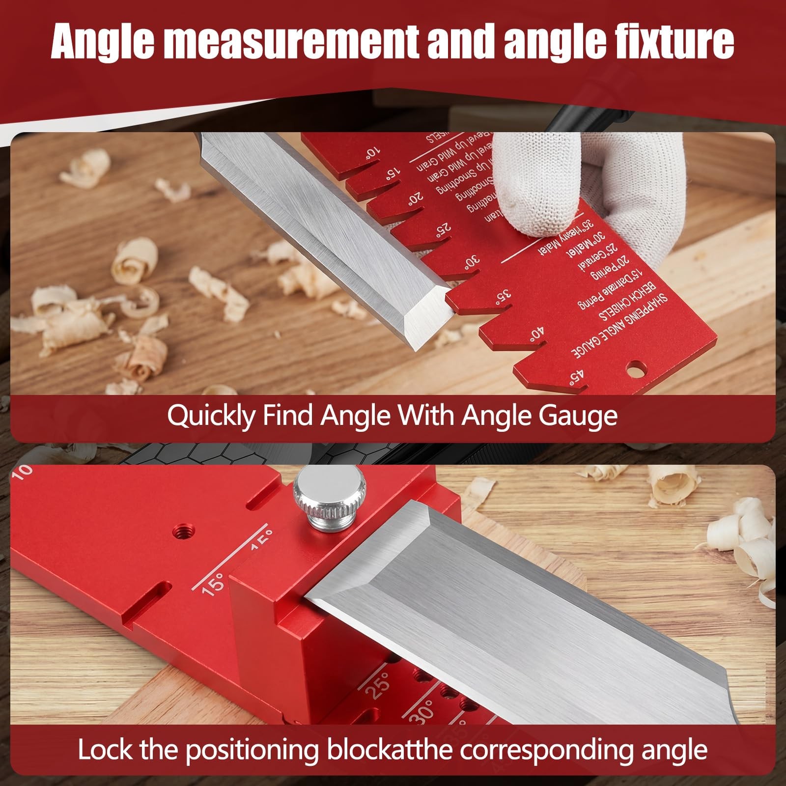 Precision Chisel Sharpening Jig & Guide Angle Gauge Kit W/ Diamond Stone Jzmds