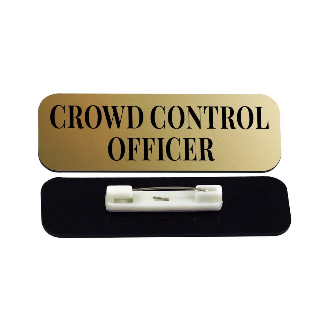 Crowd Control Officer 1 x 3" Rounded Corner Name Badge | Stock Name Badges