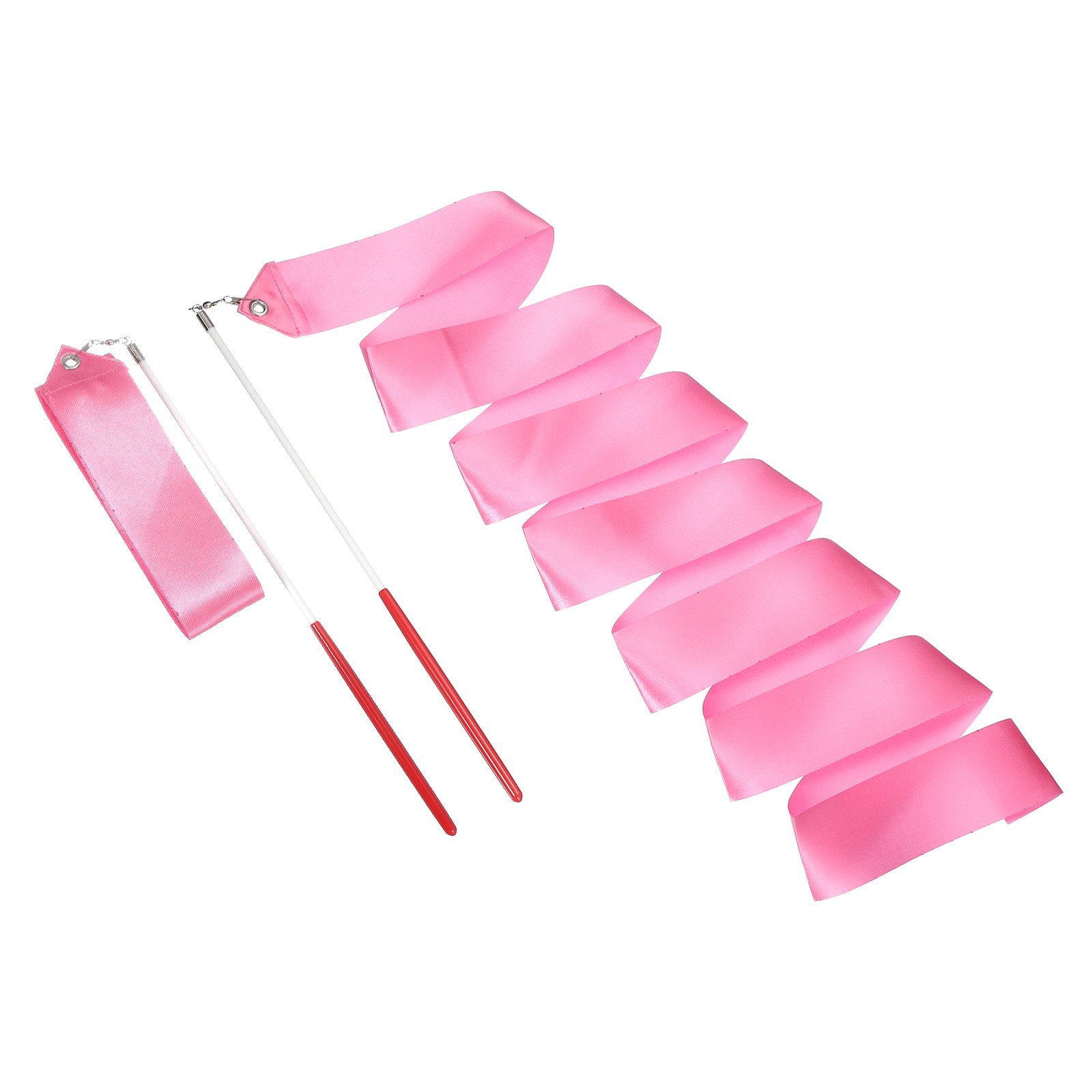 2 Pcs Dance Ribbons, 78.7" Rhythmic Dance Ribbon with Wands, Pink