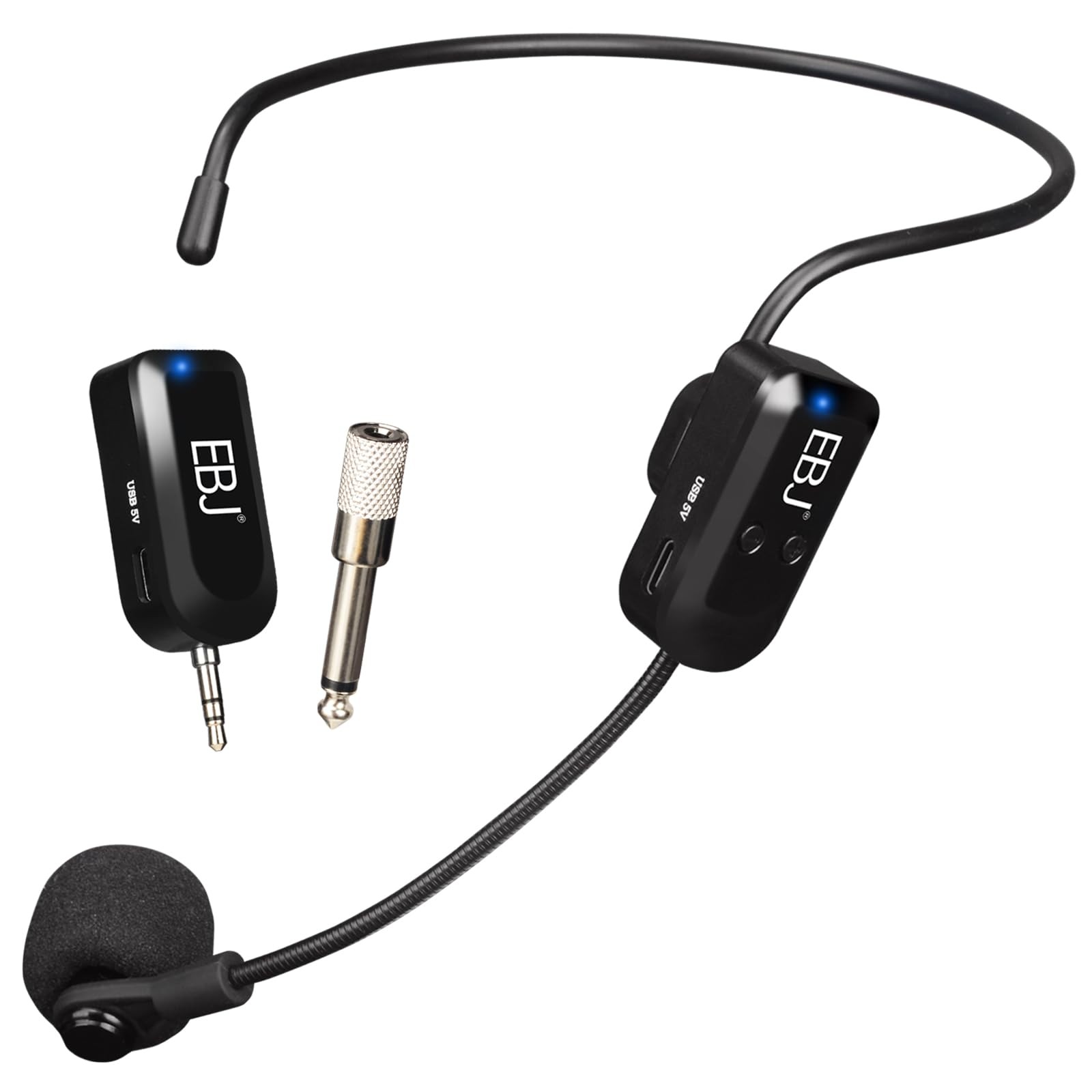 2.4G Wireless Headset Mic and Handheld Mic 2 in 1, 30m Stable Transmission, D...
