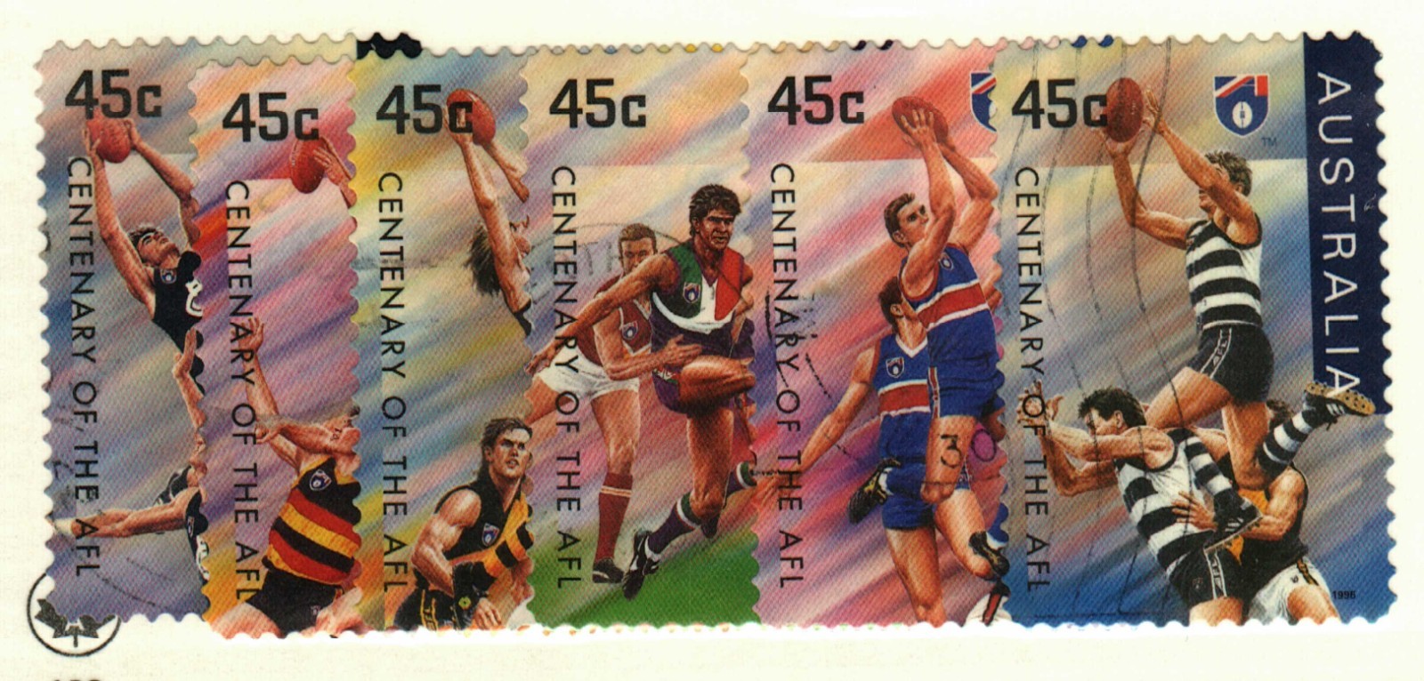 Australia #1511-2, 1514, 1518-9, 1522 used Centenary of AFL
