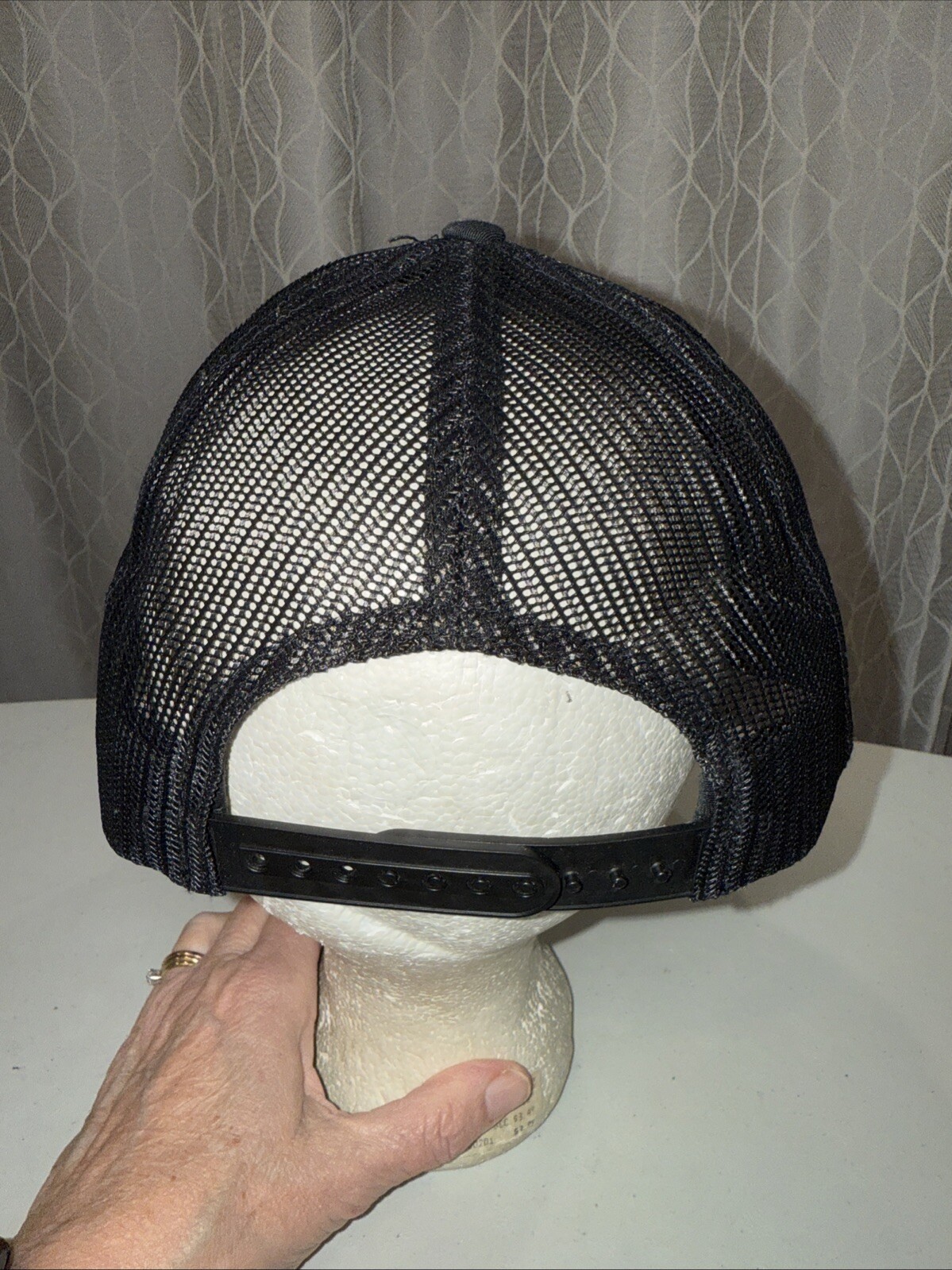 GG Good Guy Inc MMXVI Black patch on Black Trucker Hat Cap Black Mesh EUC