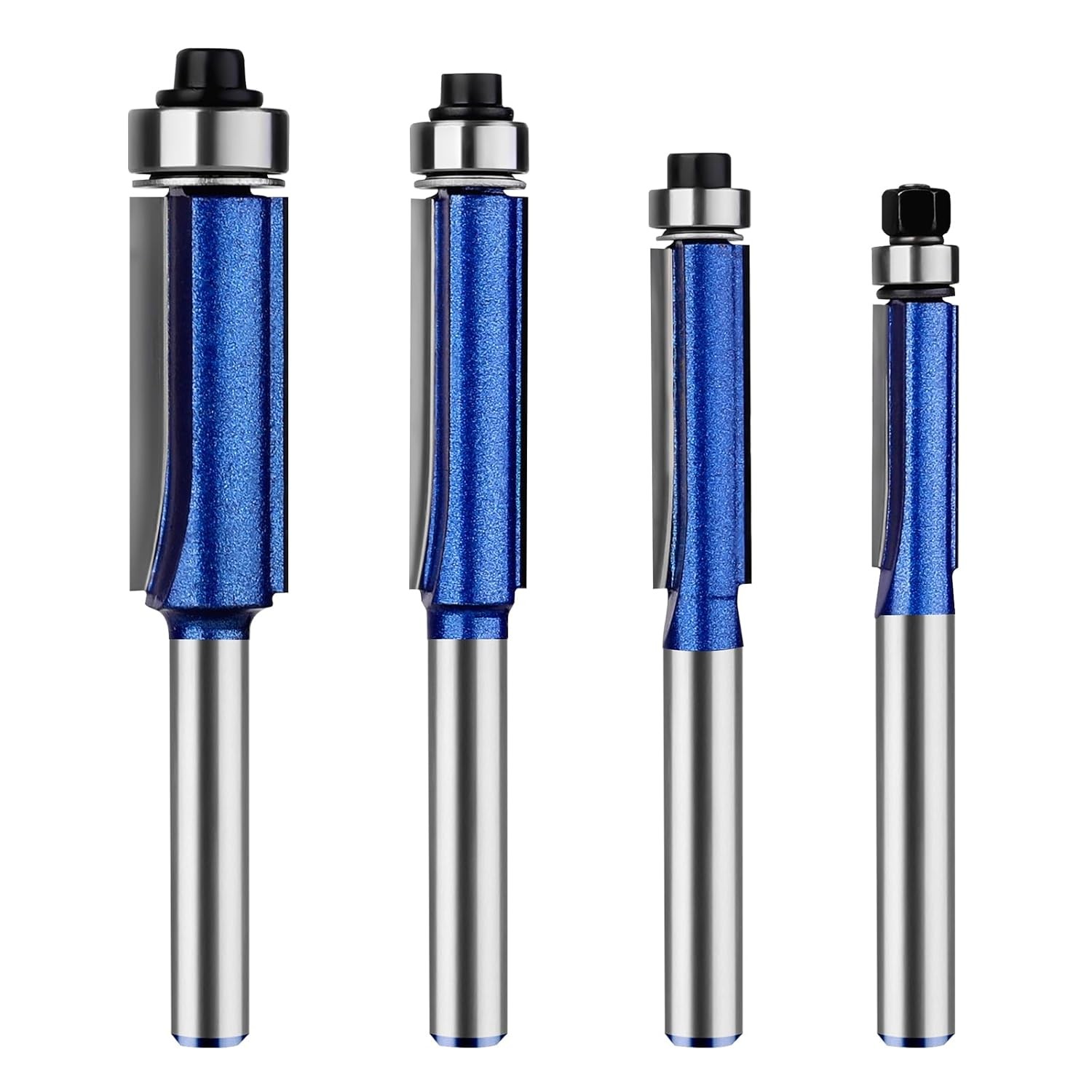 Straight Flush Trim Router Bits 1/4 Inch Shank, Top 4 Pcs