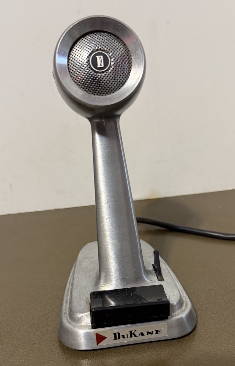 Vintage Dukane Model 7A765A Microphone w/ Cord Untested