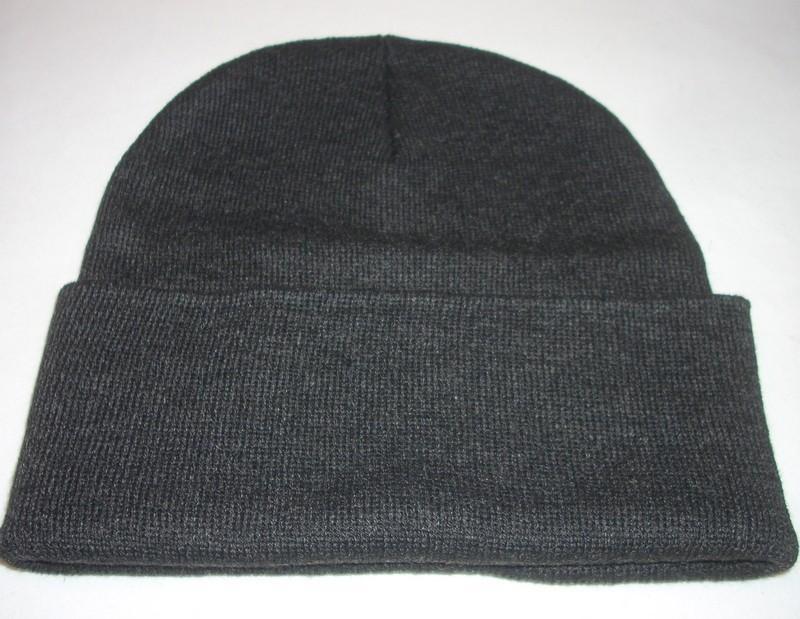 Sportsman 12" Knit Cuff Beanie Winter Hat Fishing Hunting Charcoal Grey Gray NEW