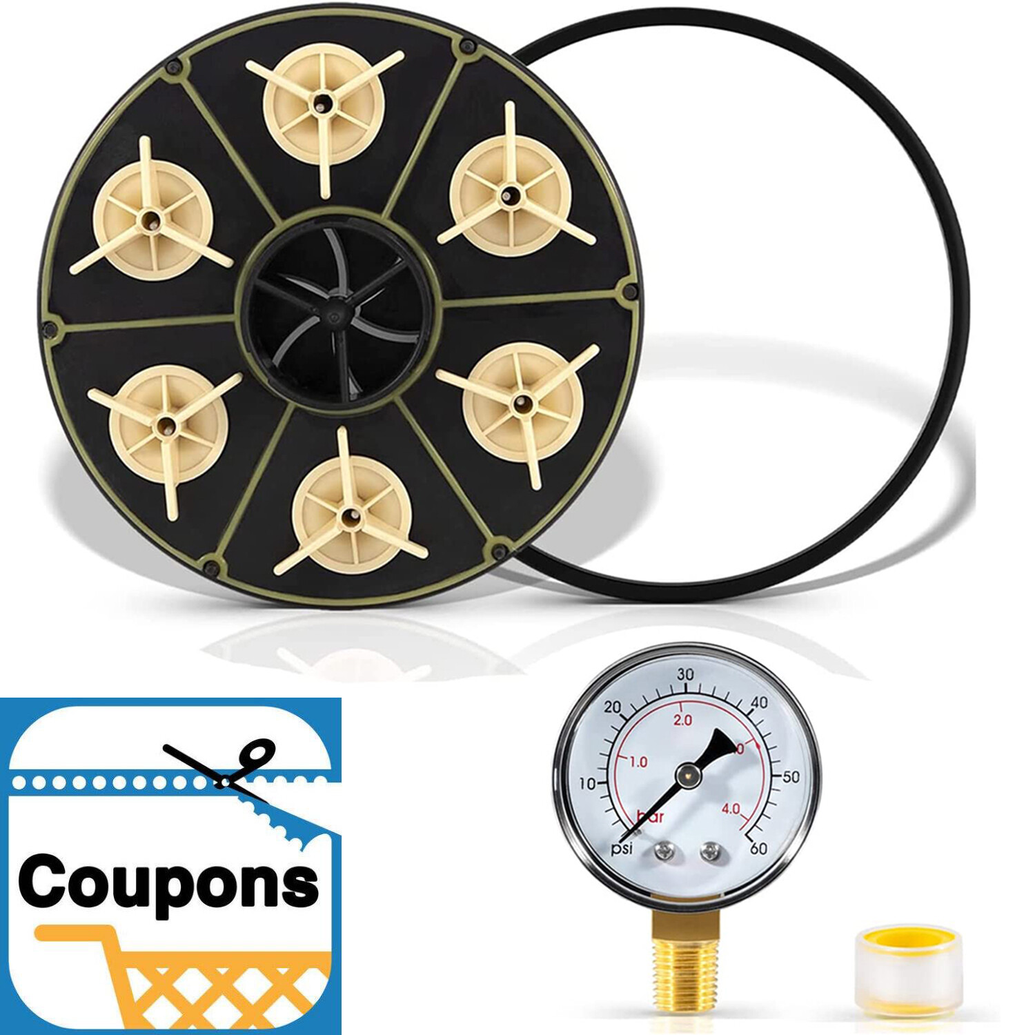 6-Port Module w/Valve Shell Oring + Pressure Gauge for Paramount 004-302-4408-00