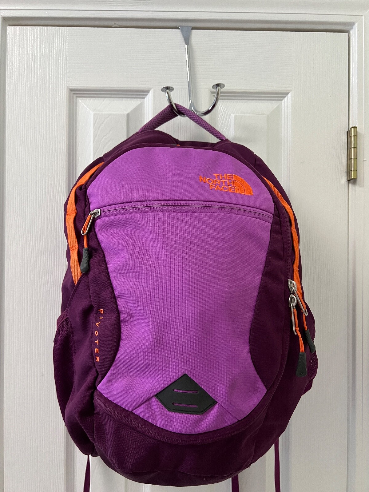 The North Face Pivoter Purple/Chartreuse backpack, GUC
