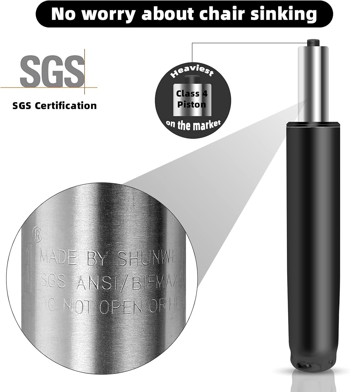 4.7 Inch Heavy Duty Office Chair Gas Lift Cylinder Universal Fit Replacement ...